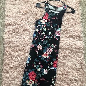 Express long fitted floral dress